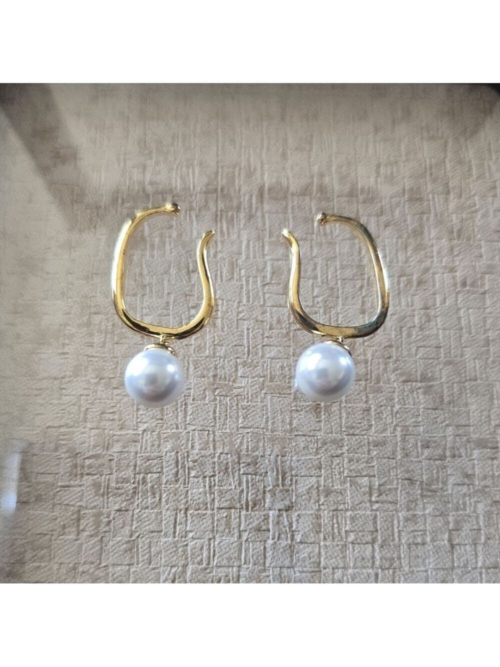 Sterling Silver Pearl Cuff Earrings